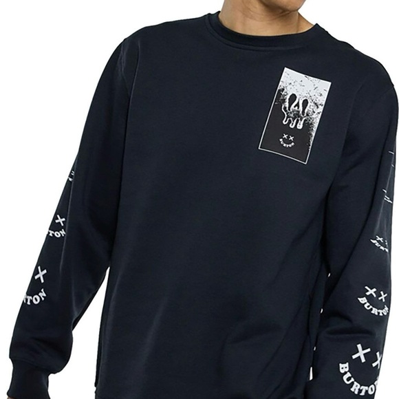 BURTON NWOT Skeleton Key 24 Fleece Crewneck Sweatshirt True Black 2024 - Men's M - Picture 2 of 9